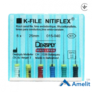 Інструмент ручний K-File Nitiflex №15-40, 25 мм (Dentsply Sirona), 6 шт./пак